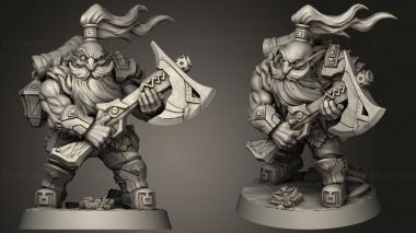 Military figurines Dwarven Dwarf Axe Gun 3d model