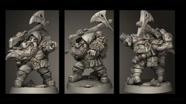 Military figurines Dwarven Dwarf Axe Gun for 3d model