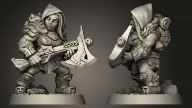 Military figurines Dwarven Dwarf Axe Gun 3d model