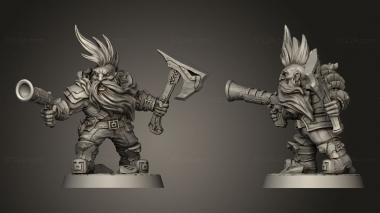 Military figurines Dwarven Dwarf Axe 3d model