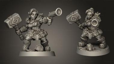 Military figurines Dwarven Dwarf Blunderbuss 3d model