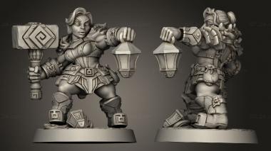 Military figurines Dwarven Dwarf Hammer 3d model