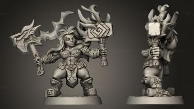 Military figurines Dwarven Helga Windfury on foot 3d model
