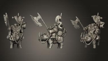 Military figurines Dwarven Riders Rider Axe 3d model