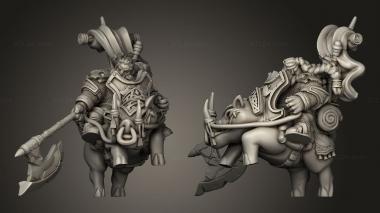 Military figurines Dwarven Riders Rider Axe 3d model