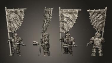 Military figurines Dwarven Warriors Banner 3d model