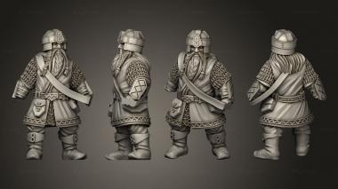 Military figurines Dwarven Warriors with Shield Dwarf 3d model