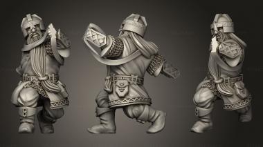 Military figurines Dwarven Warriors with Shield Dwarf 3d model
