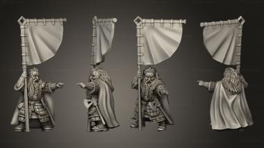 Military figurines Dwarves Andvari Banner Bearer SR Dwarven 3d model