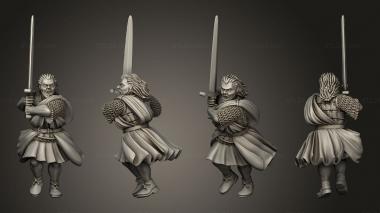 Military figurines Dwarves clansmen leader 3d model