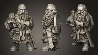 Military figurines Dwarves Dwarf Brothers Borgir 3d model
