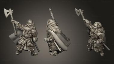 Military figurines Dwarves Dwarf Captain Vegdrasill Strong brow 3d model