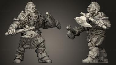 Military figurines Dwarves Dwarf Warrior 3d model