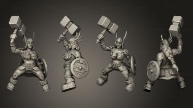 Military figurines Dwarves Female Gryphon Rider with separately 3d model