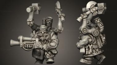 Military figurines Dwarves Gimron Hammer axe 3d model