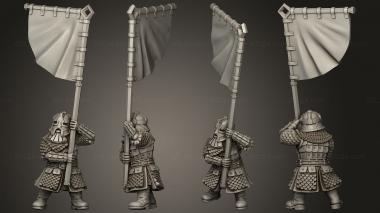 Military figurines Dwarves Hammer Command Banner 3d model