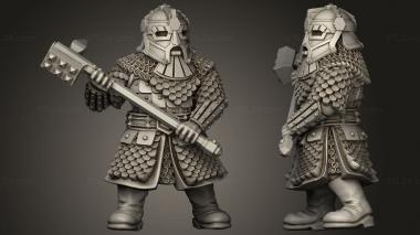 Military figurines Dwarves Hammer troops dwarf 3d model
