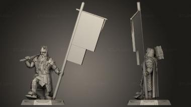 Military figurines Dwarves lider 3d model