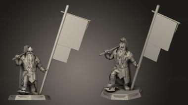 Military figurines Dwarves lider 3d model