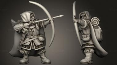 Military figurines Dwarves Ranger Company Dwarf with bow 3d model