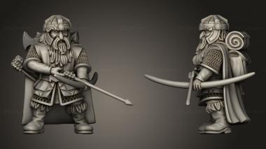 Military figurines Dwarves Ranger Company Dwarf with bow 3d model
