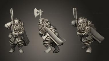 Military figurines Dwarves Ranger Company Dwarf with axe 3d model