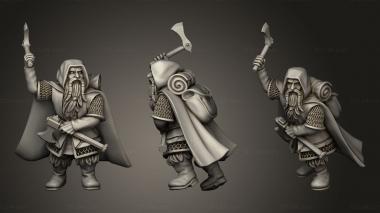Military figurines Dwarves Ranger Company Dwarf with throwing axe 3d model