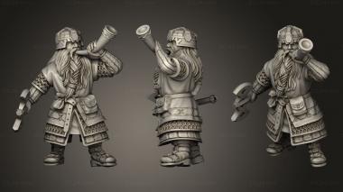 Military figurines Dwarves horn 3d model