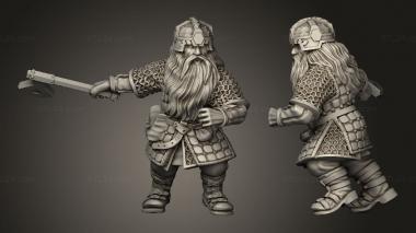 Military figurines Dwarves warrior with axe 3d model