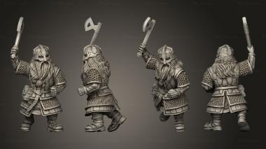 Military figurines Dwarves warrior with axe 3d model