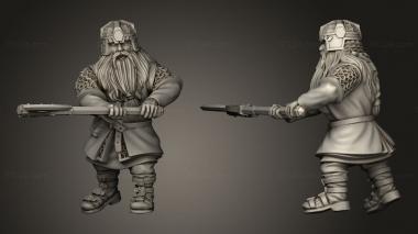 Military figurines Dwarves warrior with axe 3d model