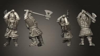 Military figurines Dwarves warrior with axe 3d model