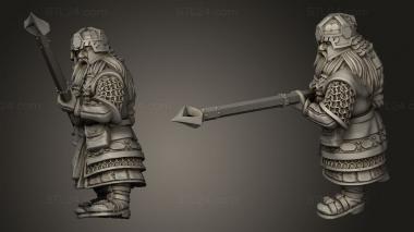Military figurines Dwarves warrior with great spear 3d model