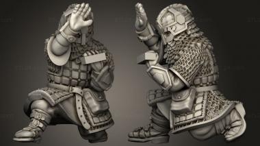 Military figurines Dwarves warrior with pavise 3d model