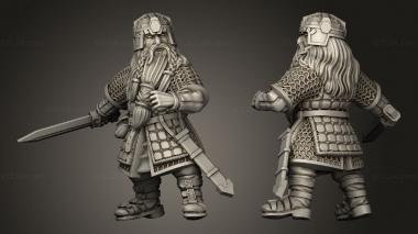 Military figurines Dwarves Warriors Dwarf Warrior with Sword 3d model