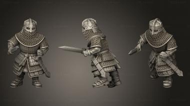 Military figurines Dwarves Warriors Dwarf Warrior with Sword 3d model