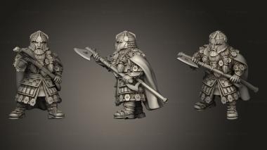 Military figurines Dwarves game wardens warrior with axe 3d model