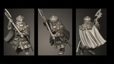 Military figurines Dwarves game wardens warrior with axe 3d model