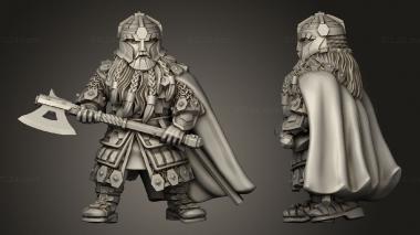 Military figurines Dwarves game wardens warrior with axe 3d model