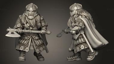 Military figurines Dwarves game wardens warrior with axe 3d model