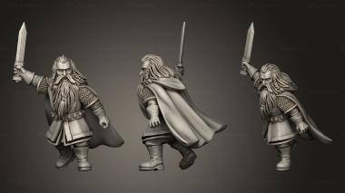 Military figurines Dwarves Traveling Dwarf on foot 3d model
