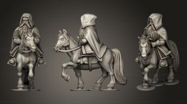 Military figurines Dwarves Traveling Dwarf on Pony 3d model