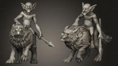 Military figurines Encounter Basic Goblin Wolf Rider 3d model