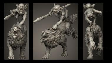 Military figurines Encounter Basic Goblin Wolf Rider 3d model