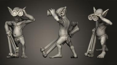 Military figurines Encounter Goblin Slingshot Rifle Binoculars 3d model