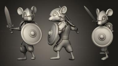 Military figurines Edge Mice Tribe Fighter Sword And Shield 3d model