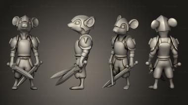 Military figurines Edge Mice Tribe Fighter Swords 3d model