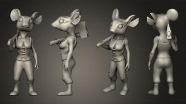 Military figurines Edge Mice Tribe Peasant Axe 3d model