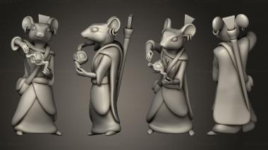 Military figurines Edge Mice Tribe Wizard Casting 3d model
