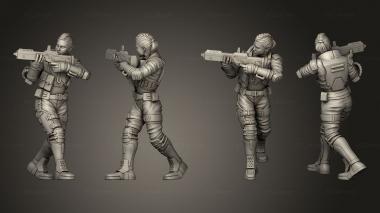 Military figurines female agent 3d model